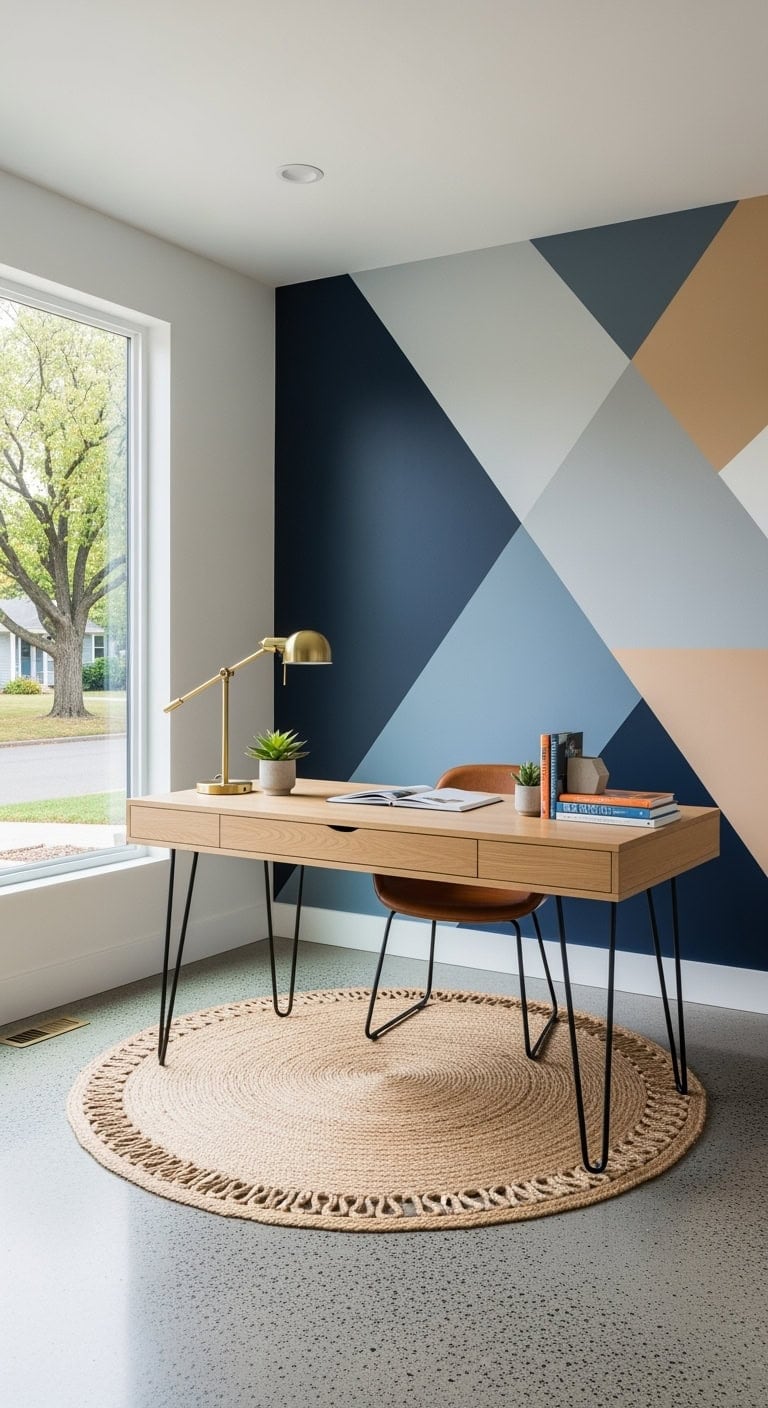 bold geometric color blocking office