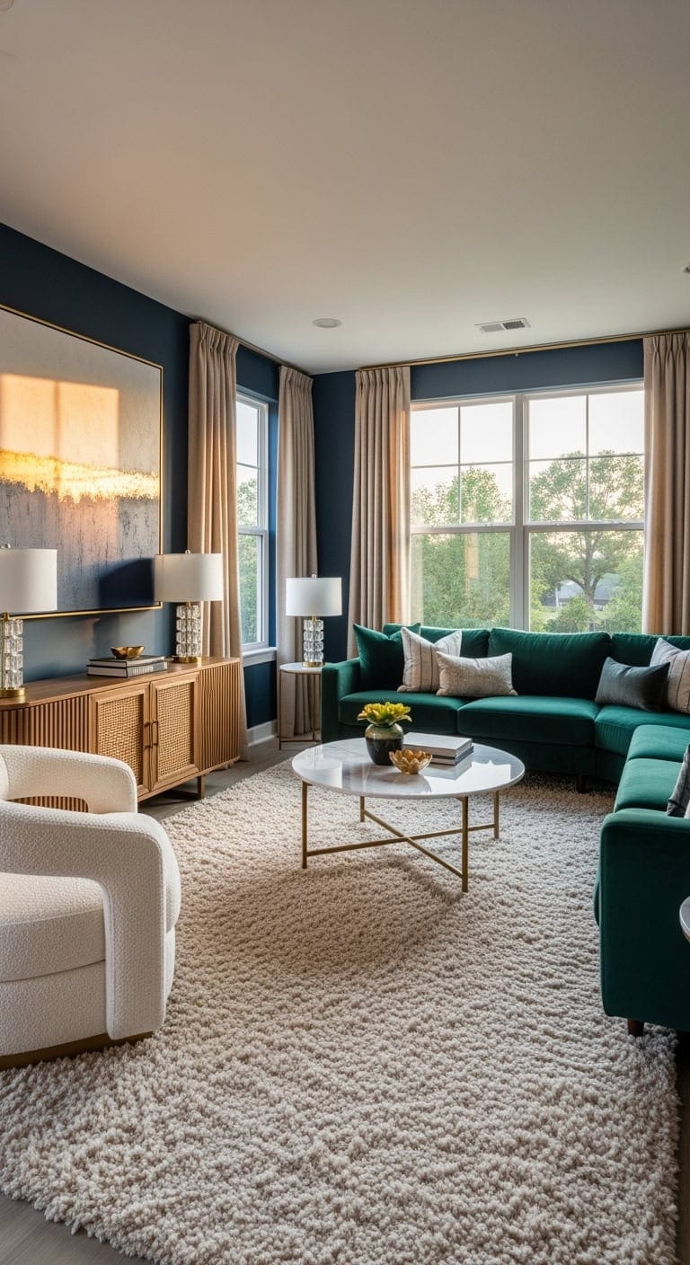 boutique luxe velvet livingroom