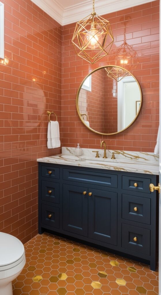 20 Perfect Orange Tile Bathroom Ideas