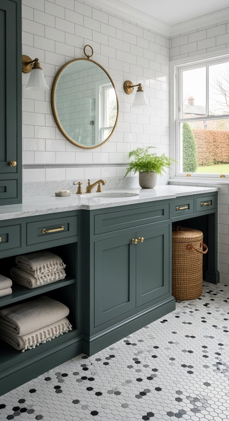 british racing green bathroom