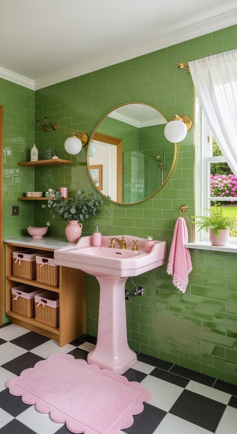 bubblegum pink avocado tiles