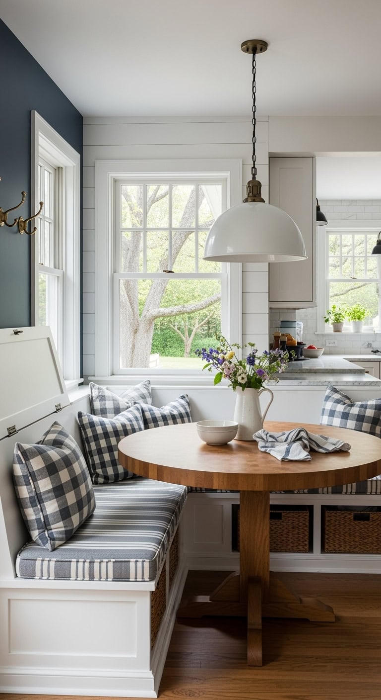 built in banquette with storage