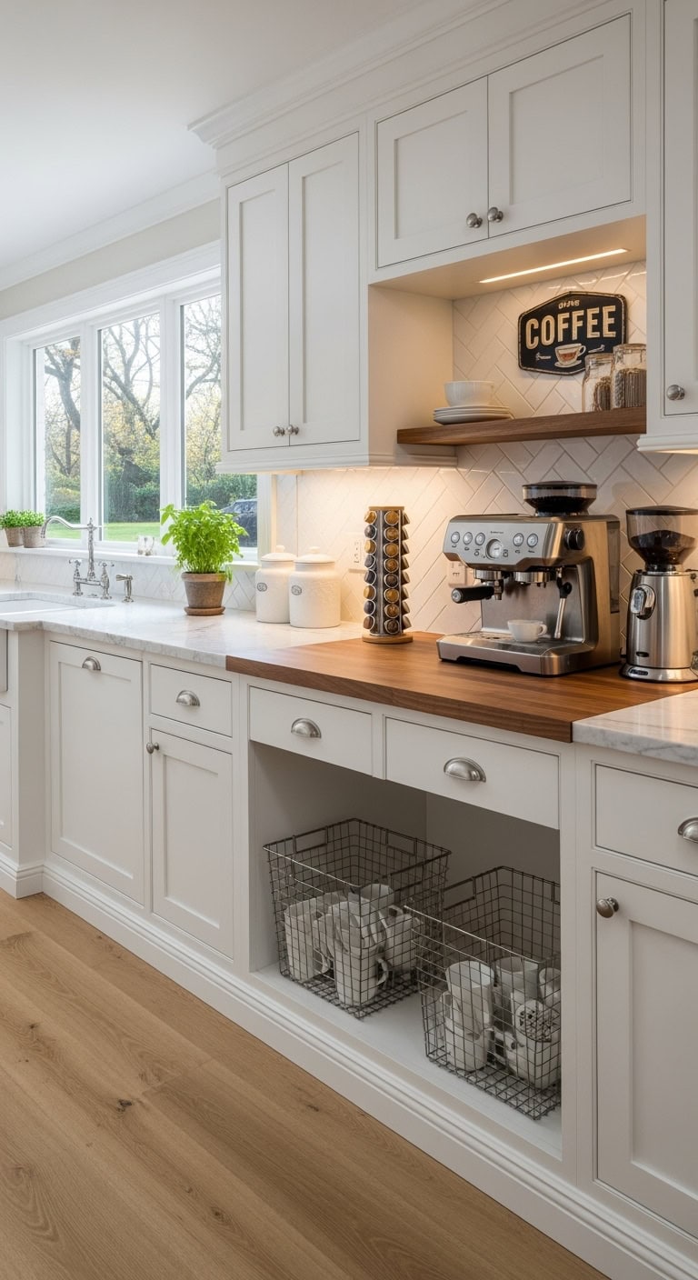 built in cozy coffee corner