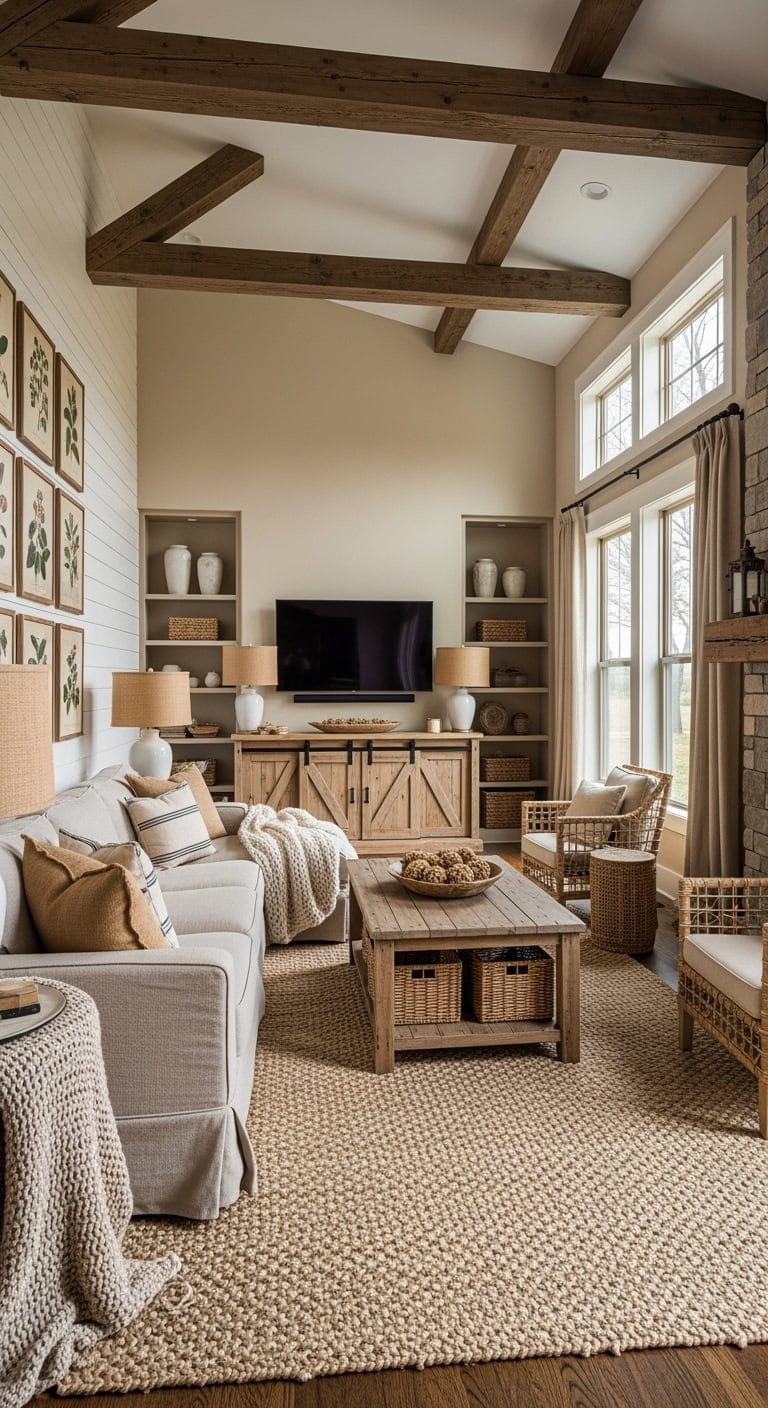 burlap reclaimed wood farmhouse