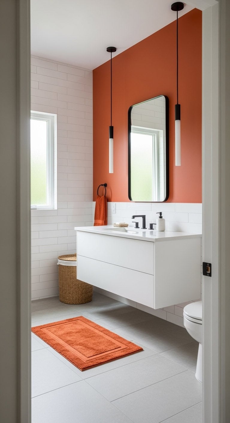 burnt orange modern bathroom