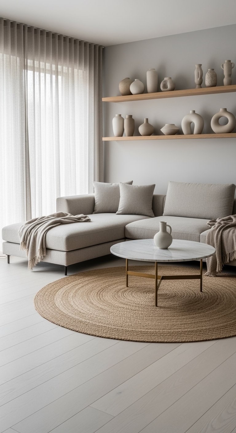 calm modern apartment living room