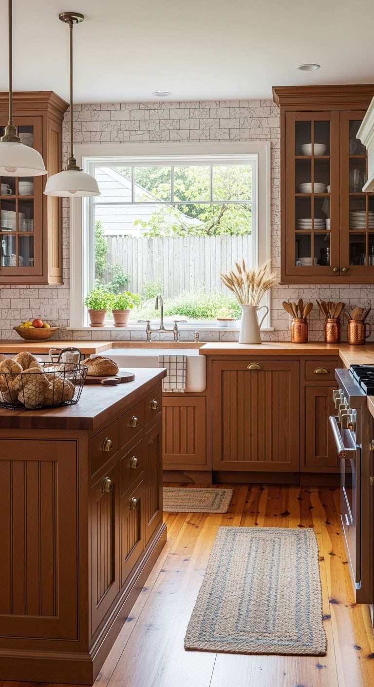 caramel beadboard cottage kitchen