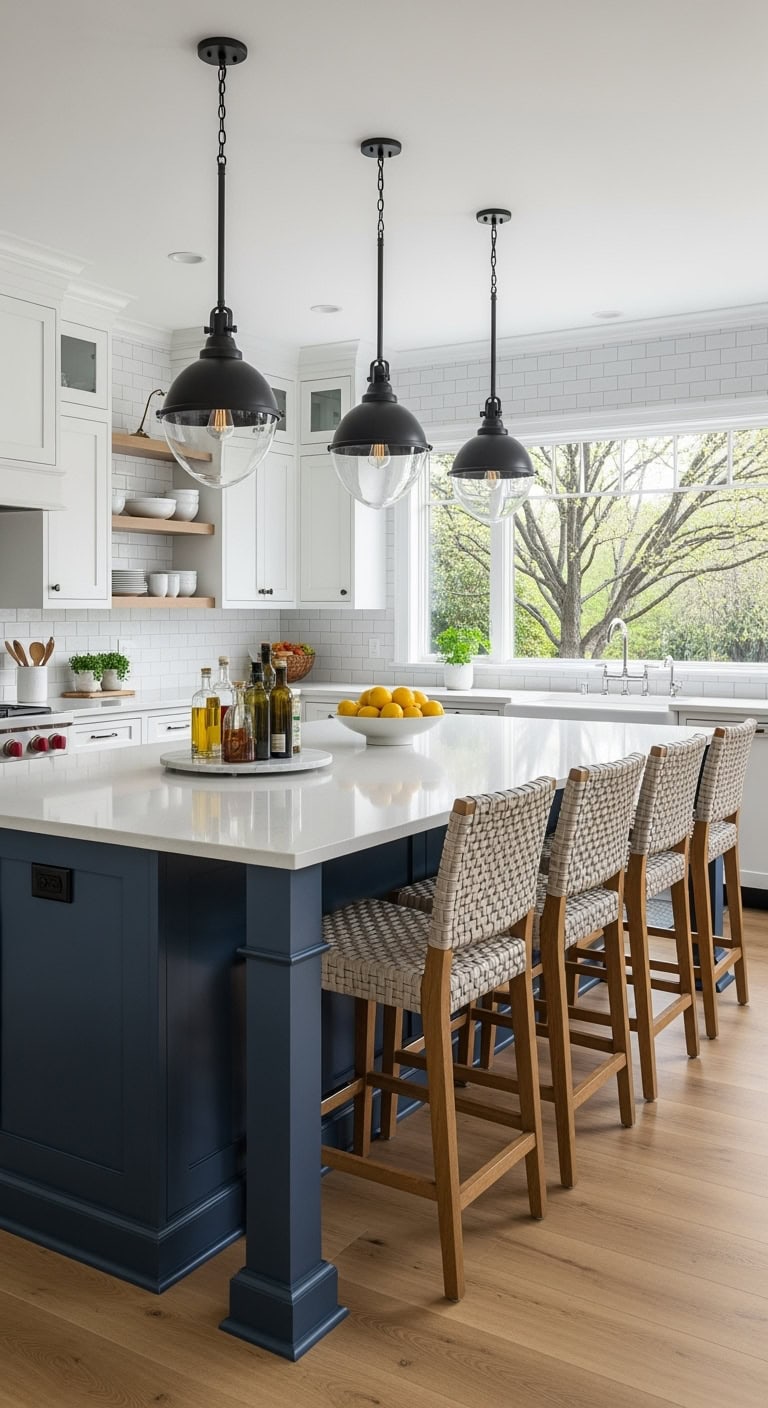 casual bar height island seating