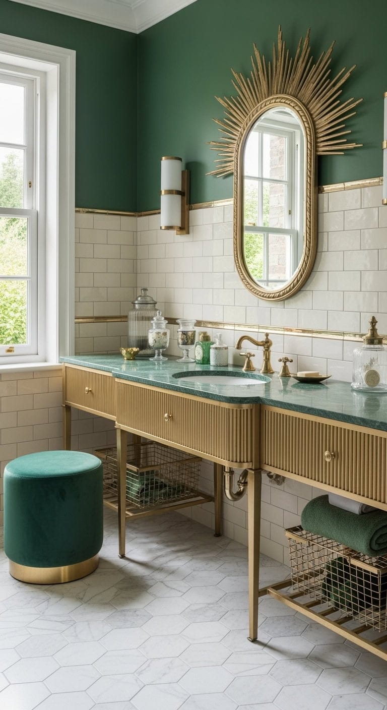 champagne and jade glamour