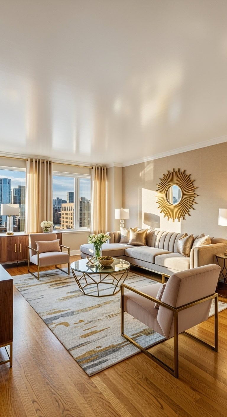 champagne metallic modern glam