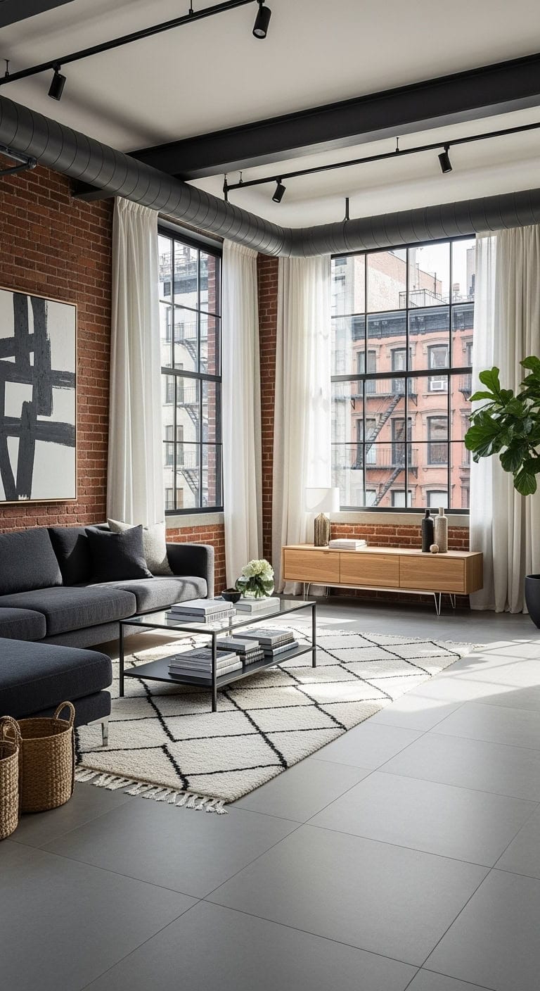 charcoal gray industrial loft vibe