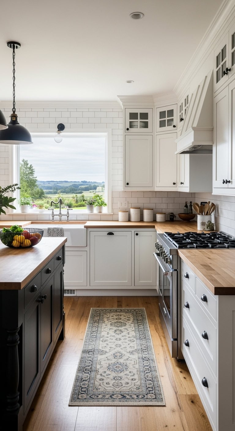 classic white subway backsplash