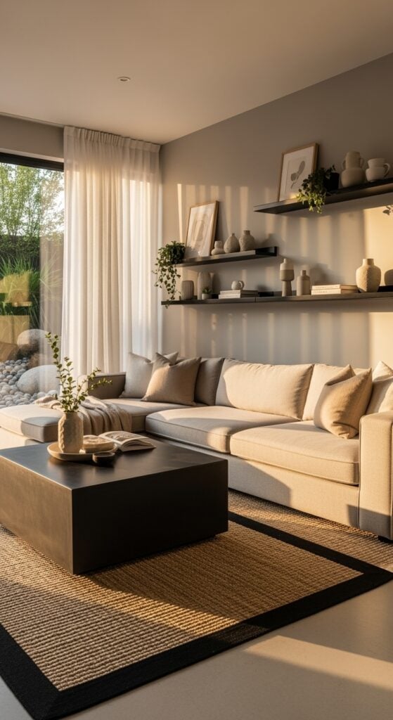 23 Modern Black And Beige Living Room That Never Go Out of Style