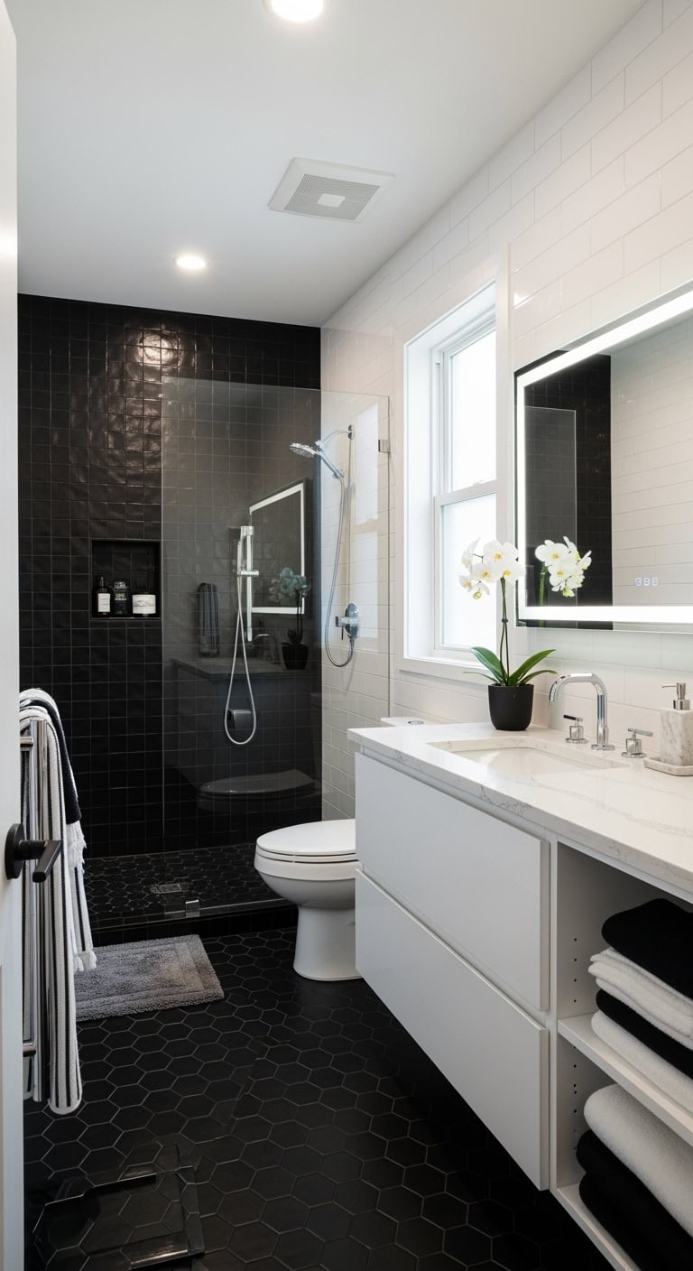 contemporary spa inspired master bath