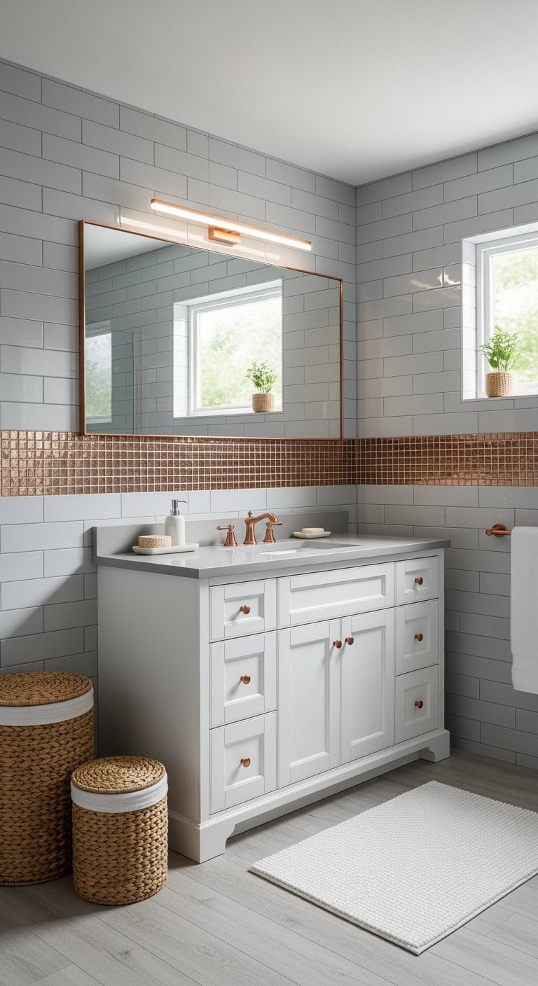 copper accented neutral bathroom elegance