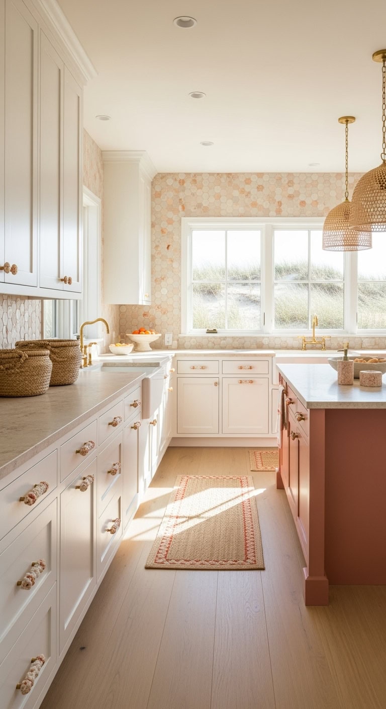 coral limestone coastal kitchen accents