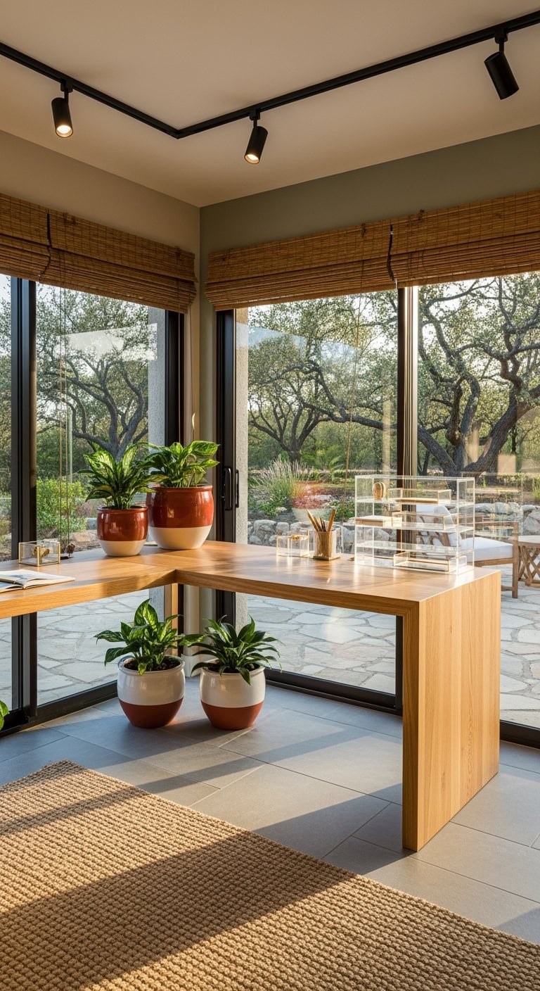 corner office with patio