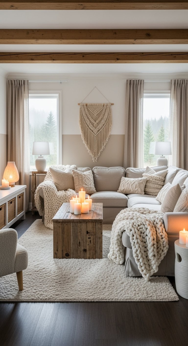 cozy beige hygge livingroom