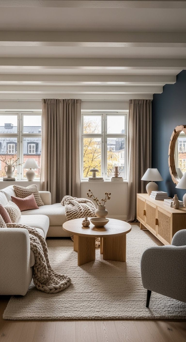 cozy danish inspired neutral sanctuary