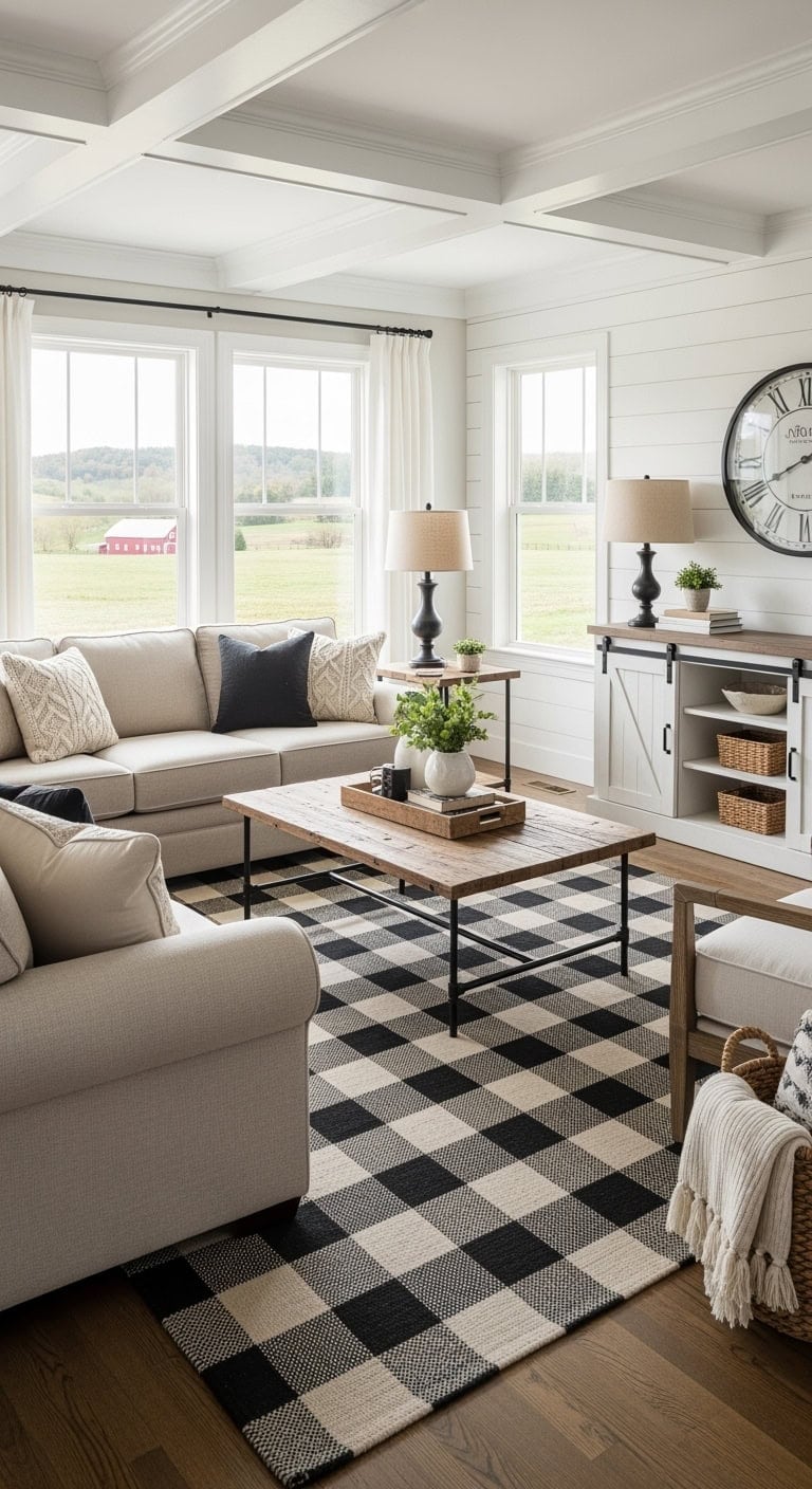 cozy modern farmhouse buffalo check