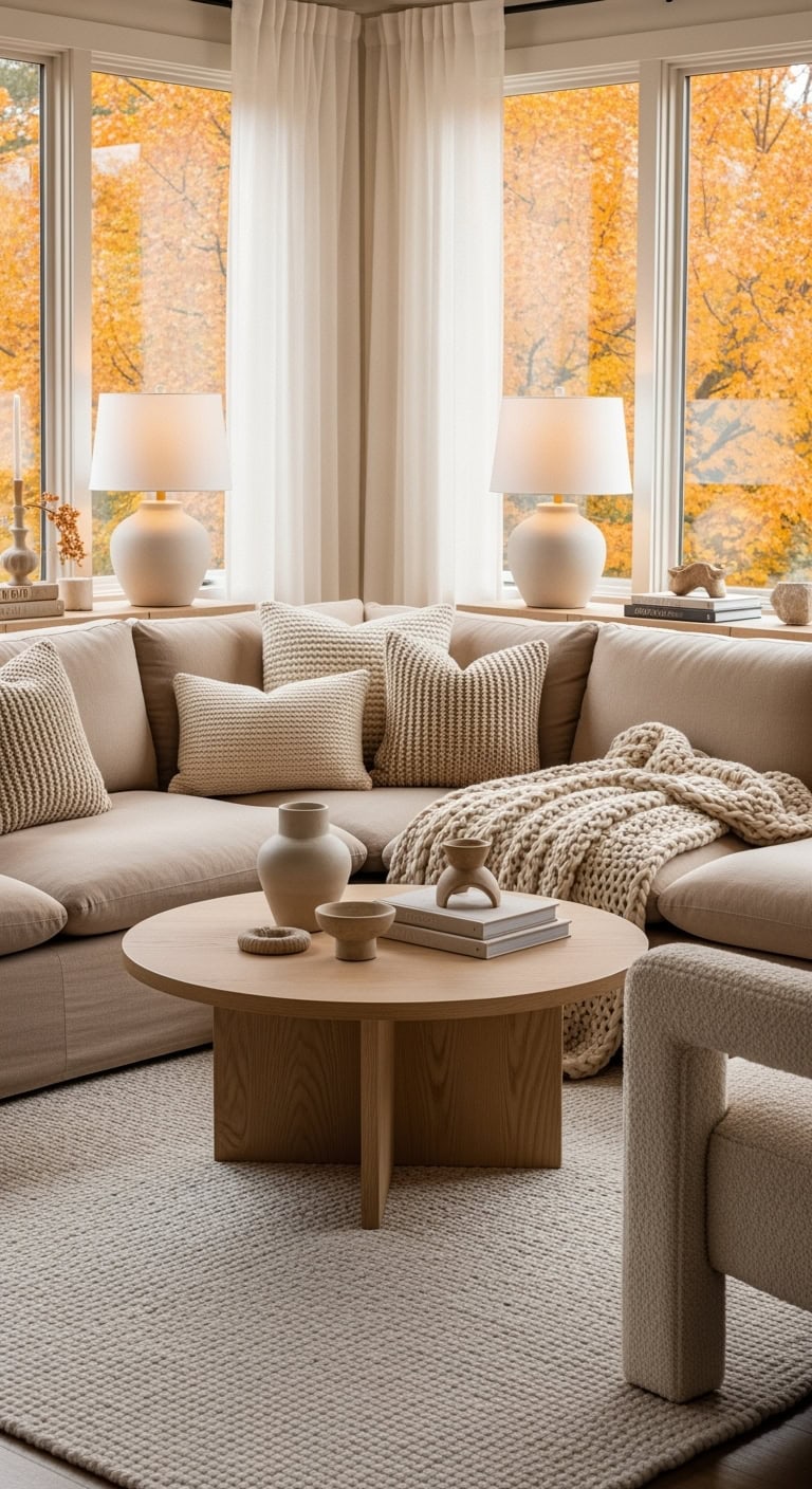 cozy neutral beige living room