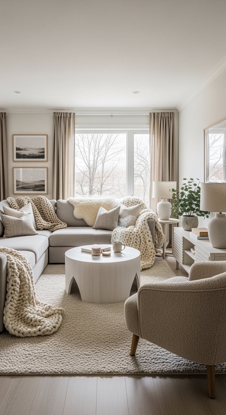 cozy neutral textured nordic retreat