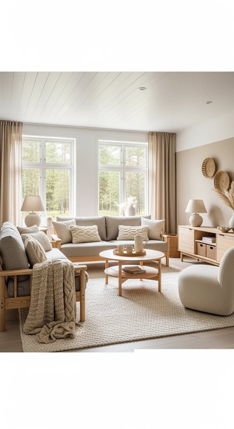 cozy pine scandinavian living