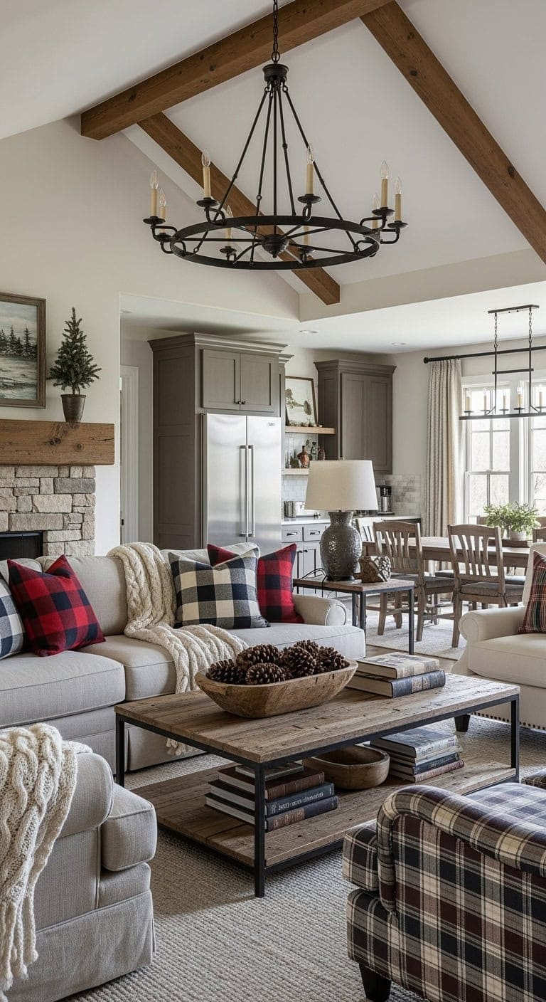 cozy rustic beige lodge