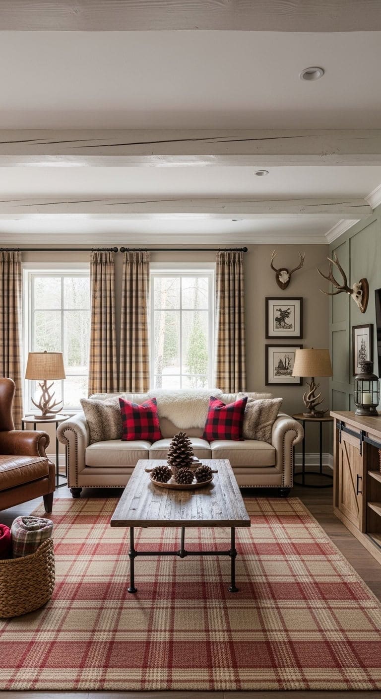 cozy rustic lodge livingroom