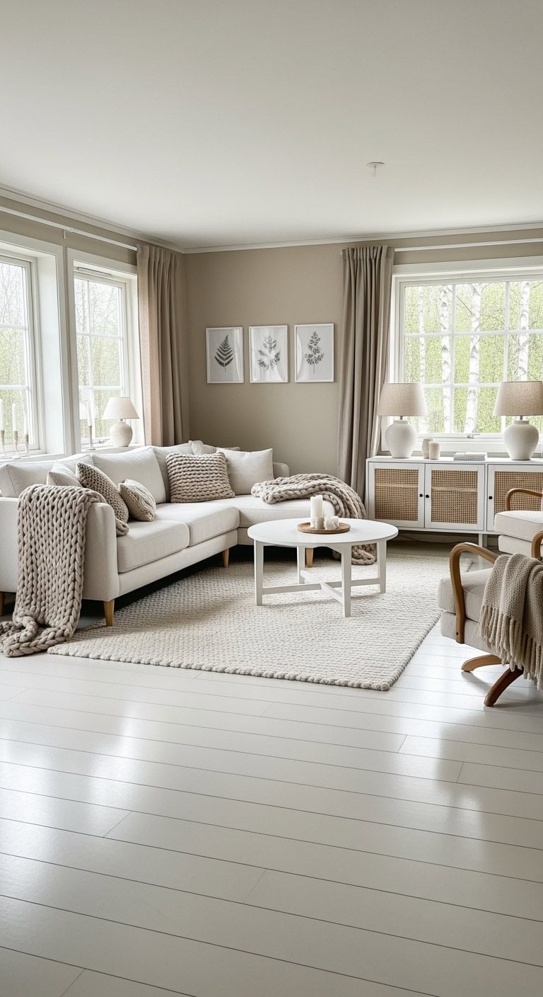 cozy scandinavian beige knitroom