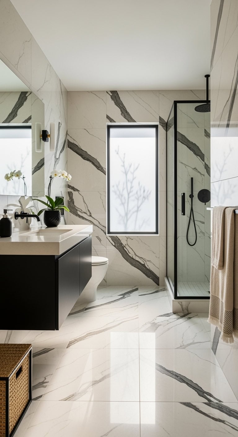 cream and black marble luxe