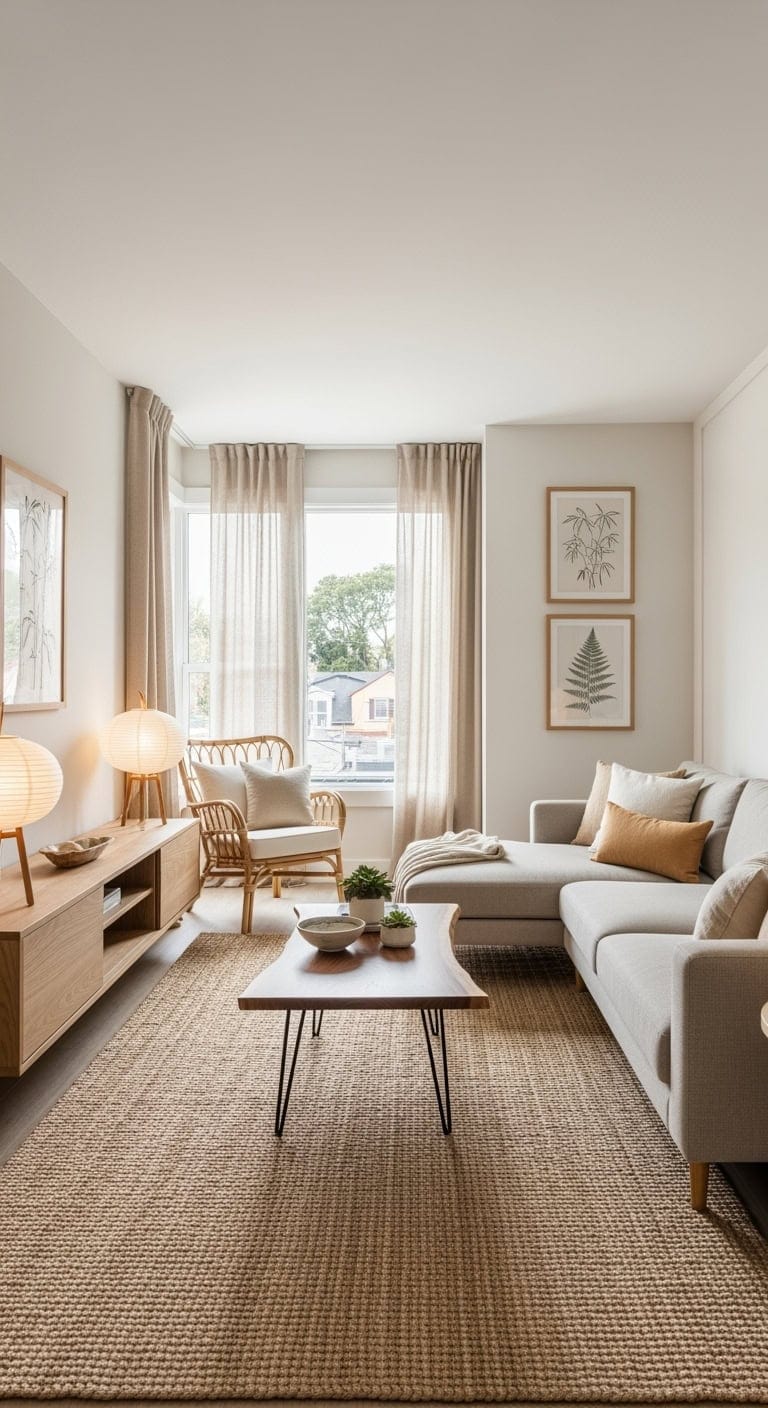 cream beige japandi minimal living