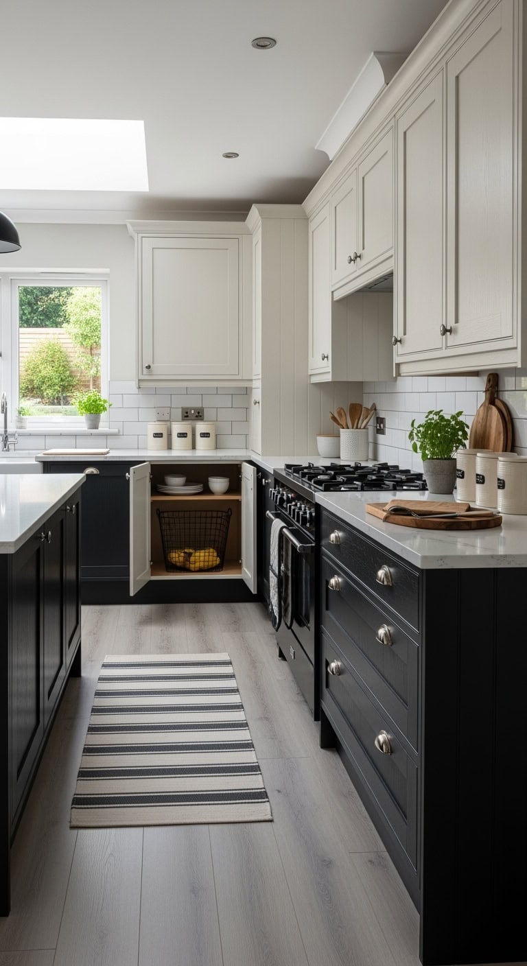 cream uppers black lowers