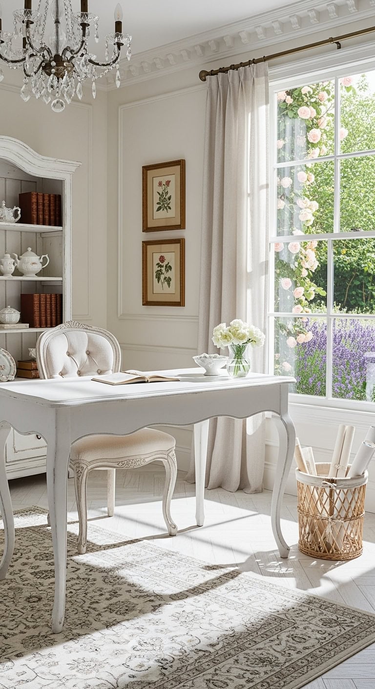 creamy vintage parisian workspace