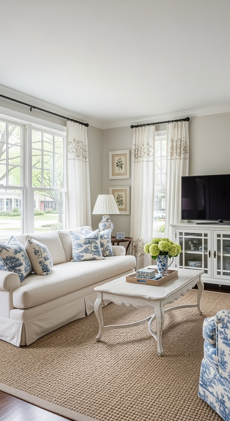 crisp toile french cottage