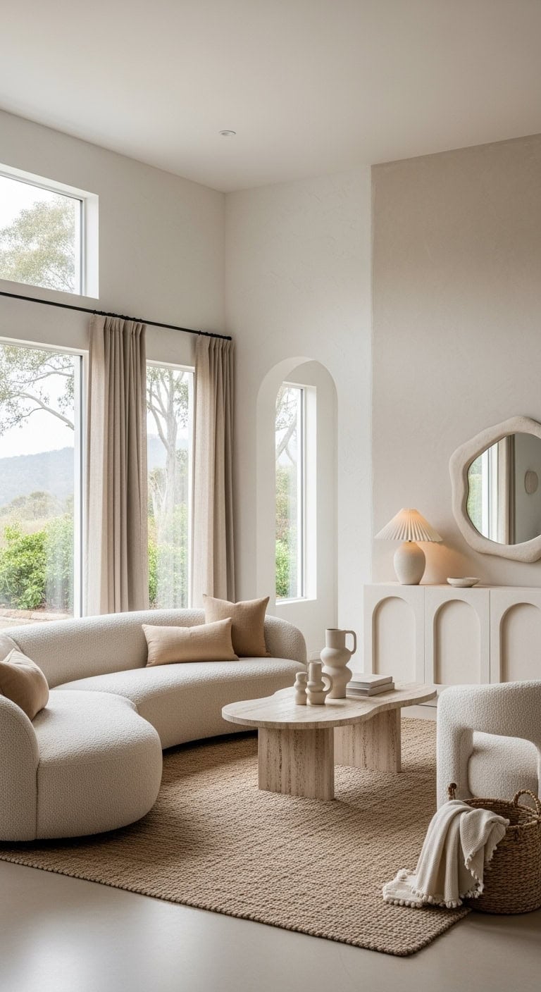 curved beige plaster textures