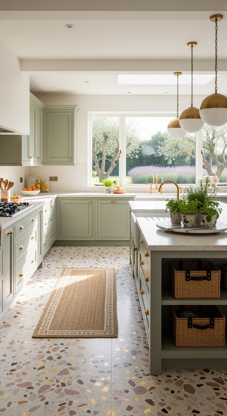 custom terrazzo with gemstones