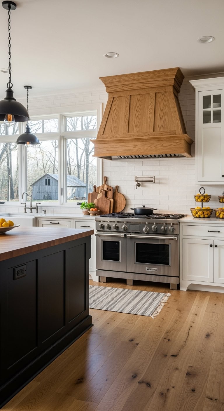 custom wood hood focal point