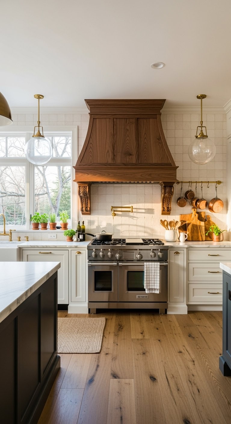 custom wood or plaster hood