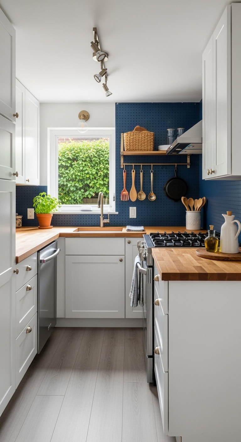customizable pegboard kitchen backsplash