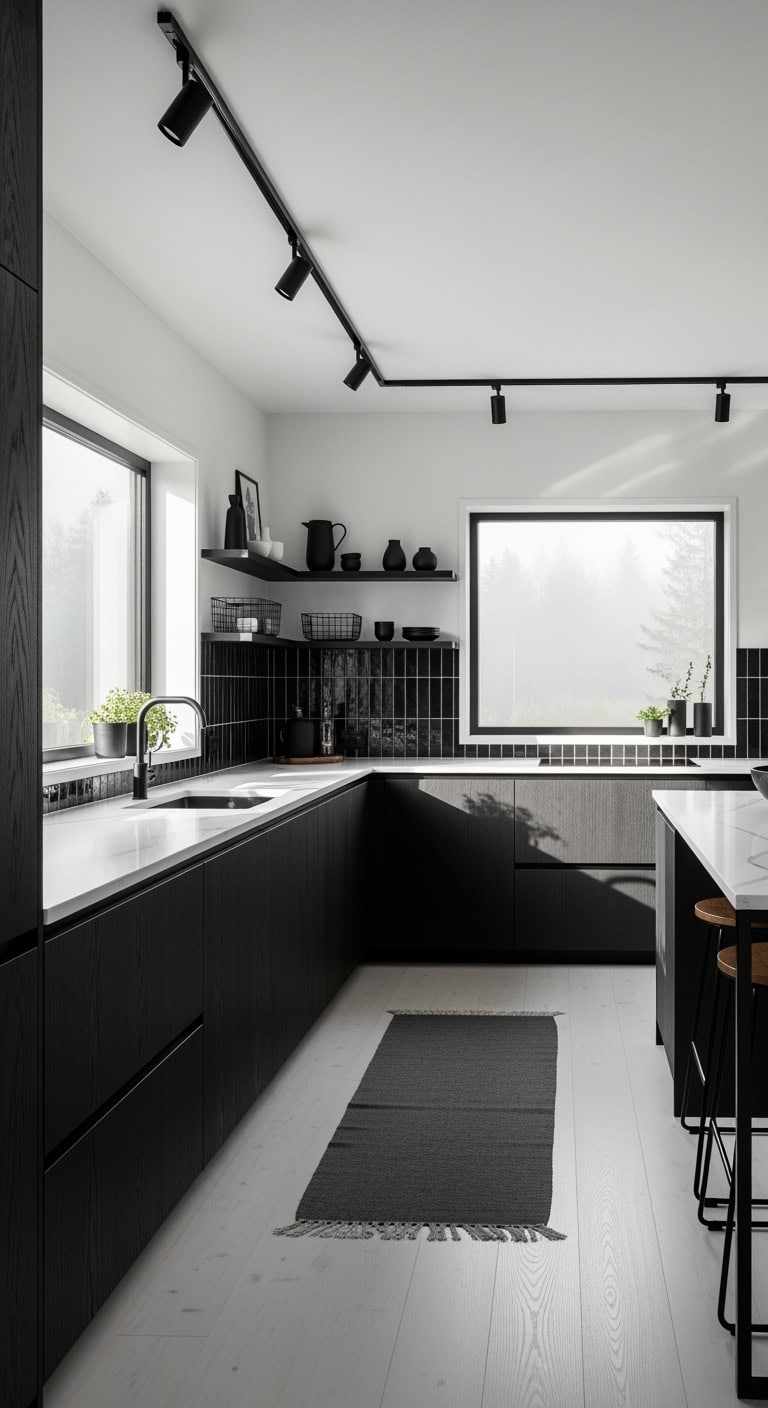 dark oak crisp white