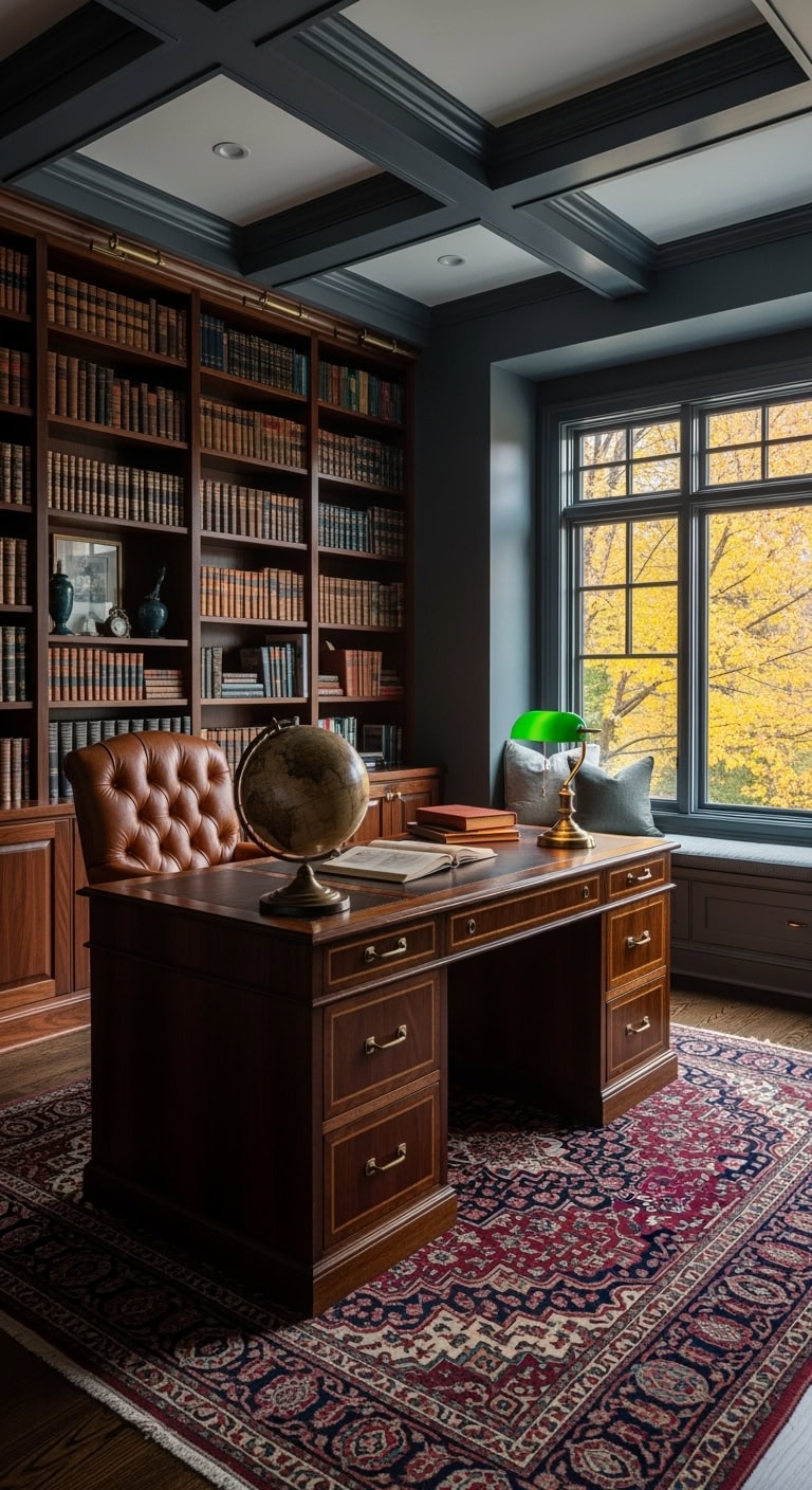dark walnut scholarly vintage study