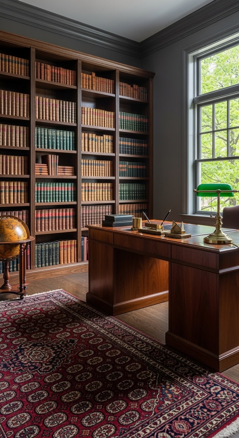 dark wood vintage library