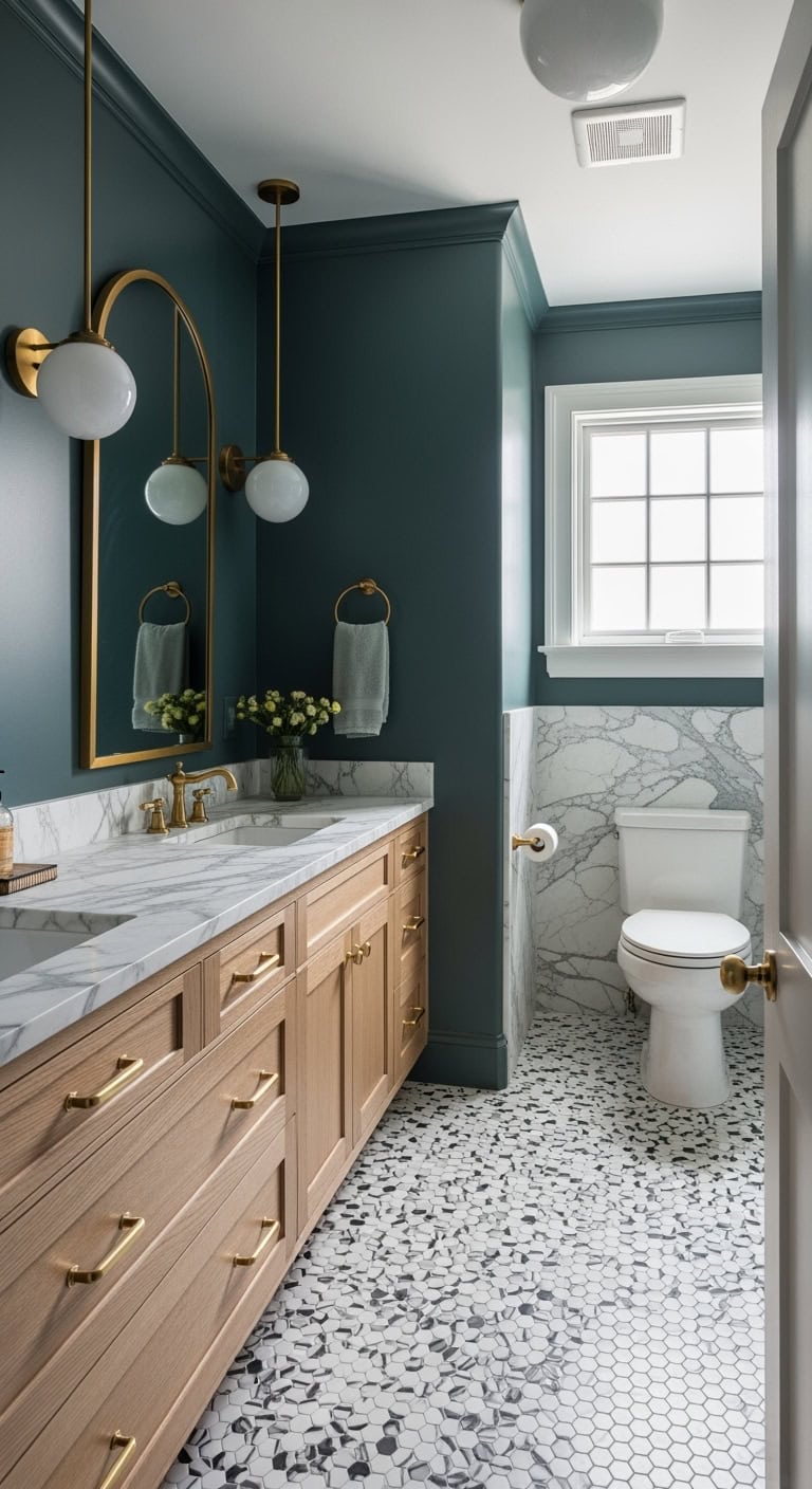 deep teal green marble elegance