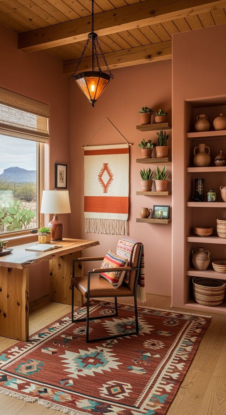desert inspired adobe workspace decor
