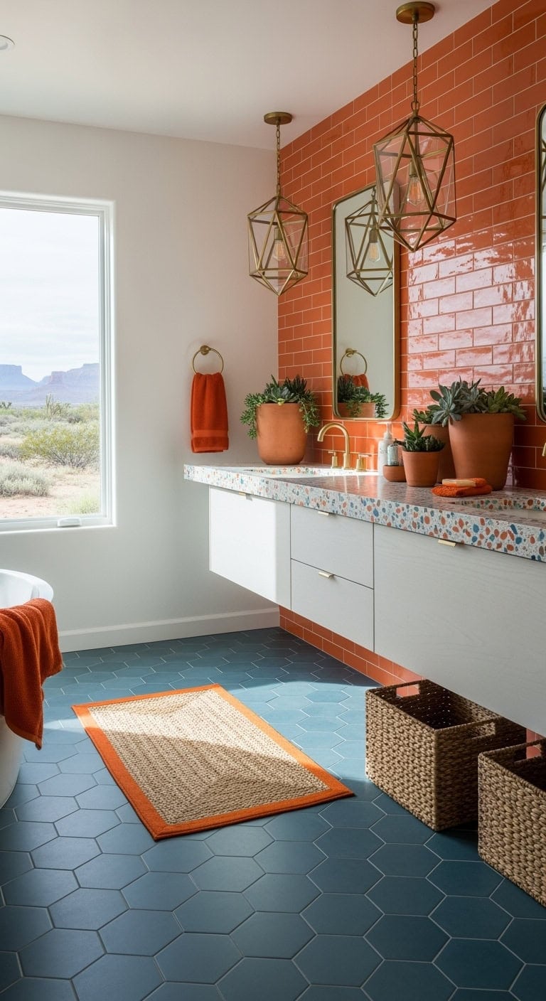 desert inspired slate blue orange