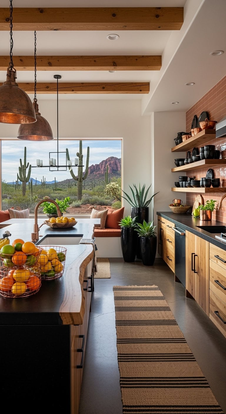 desert modern black copper counters
