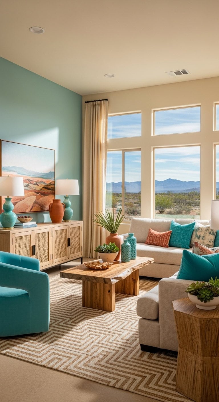 desert modern turquoise adobe oasis