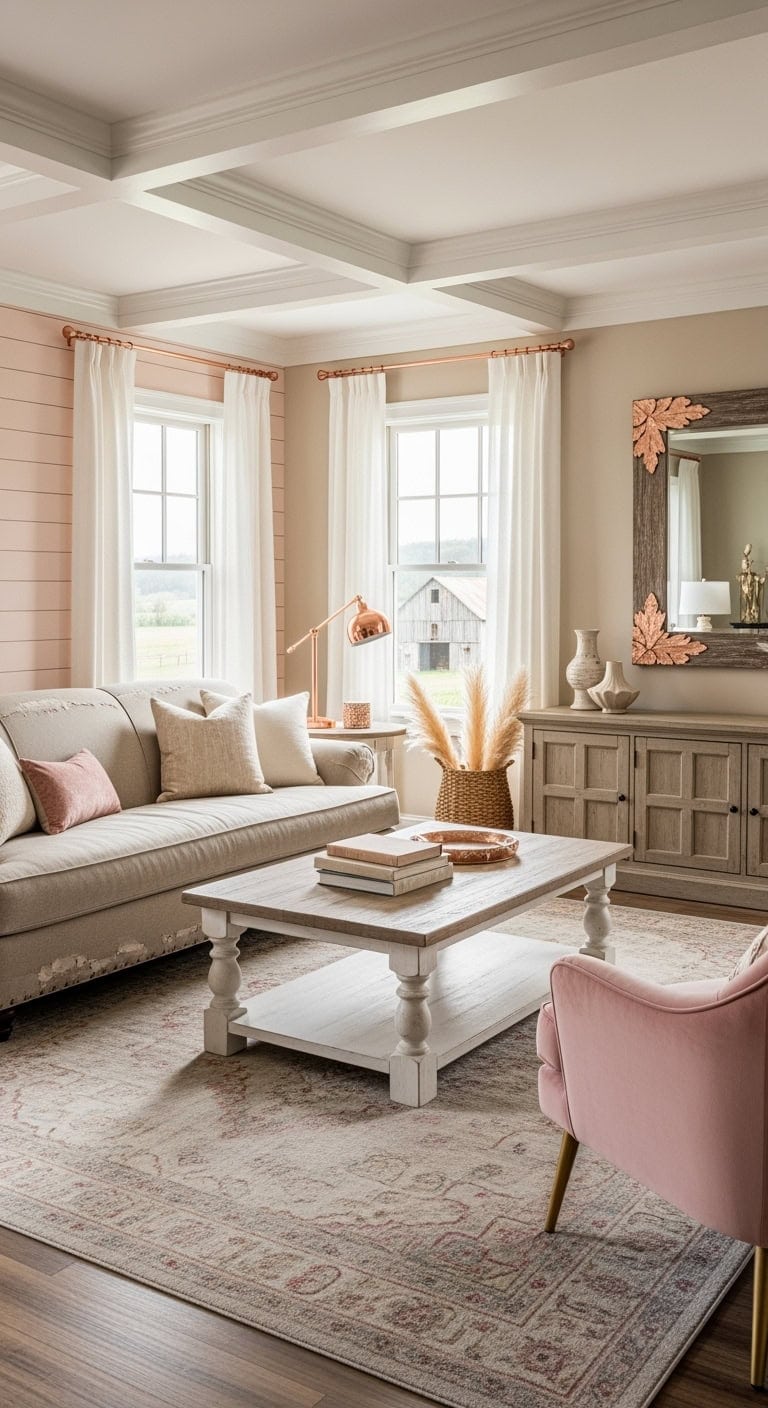distressed beige farmhouse glamour