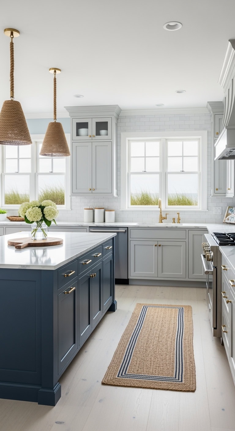 driftwood grey with navy